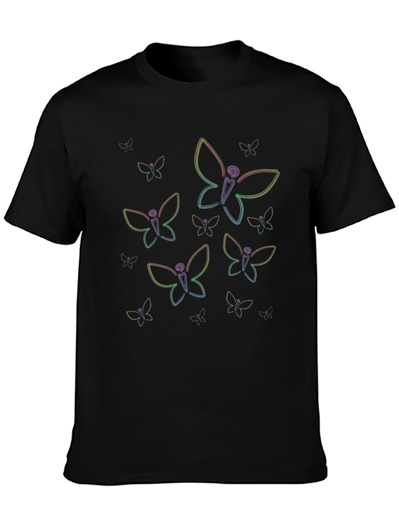 Butterfly Graphic Print Crew Neck T-Shirt