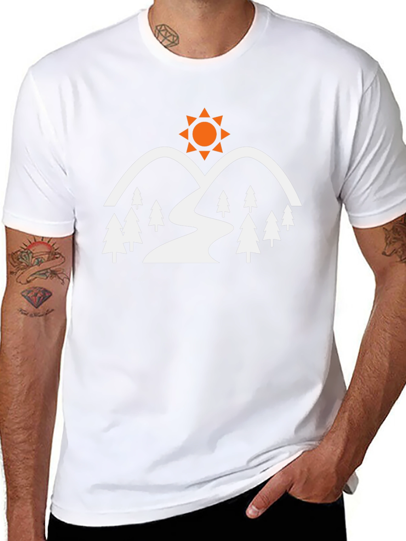 Mountain & Sun Graphic Tee - Nature Adventure Shirt