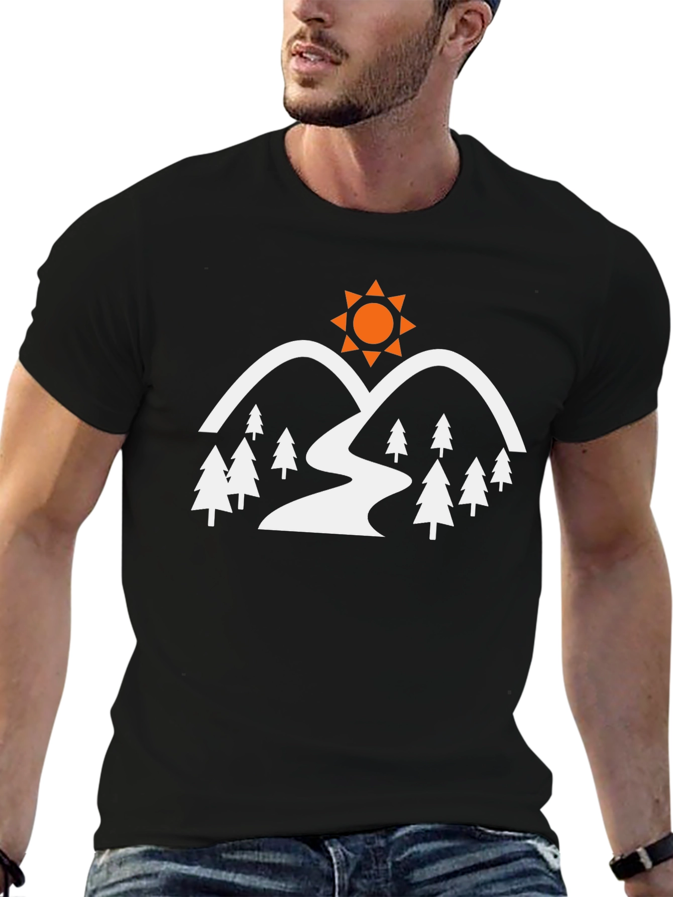 Mountain & Sun Graphic Tee - Nature Adventure Shirt