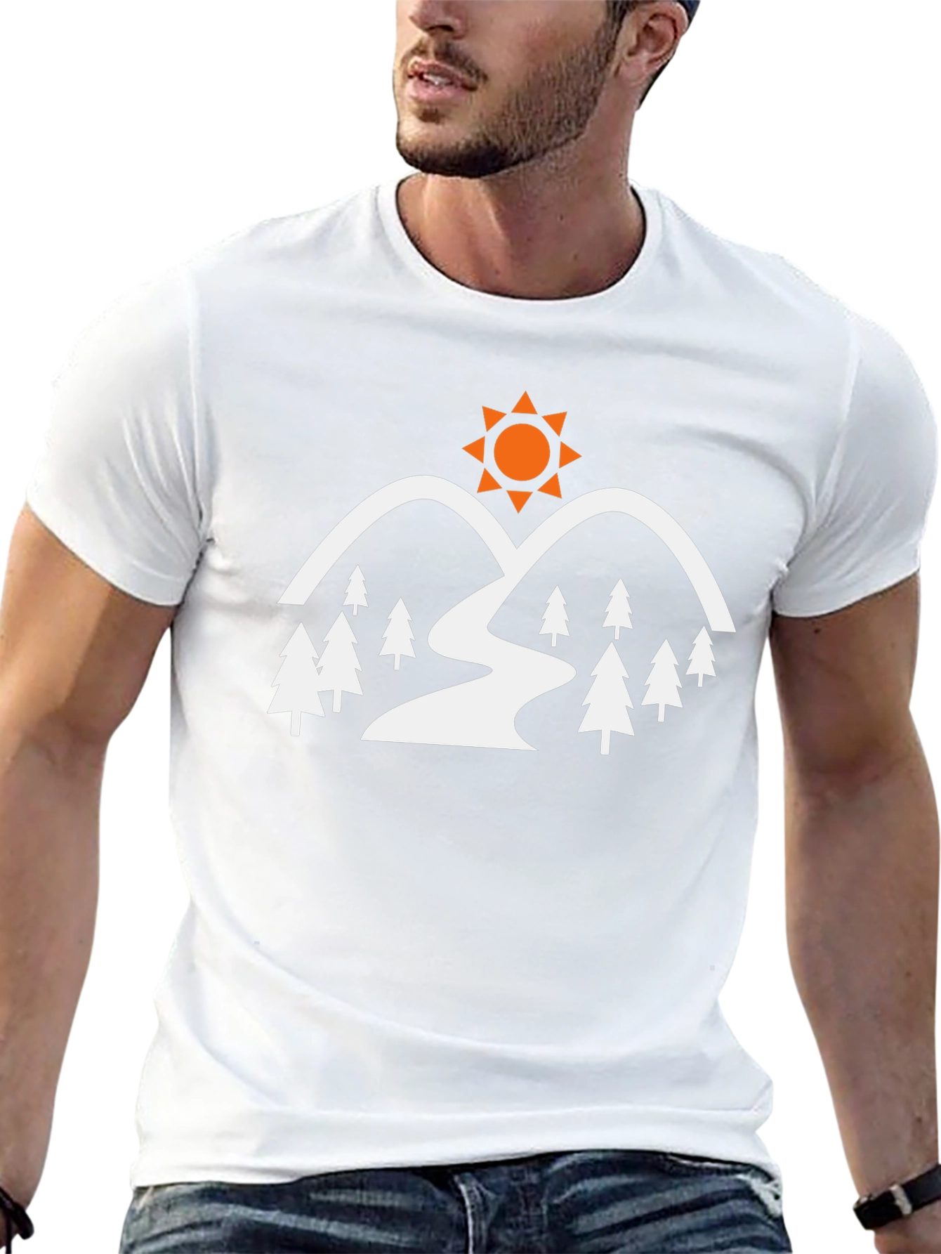 Mountain & Sun Graphic Tee - Nature Adventure Shirt