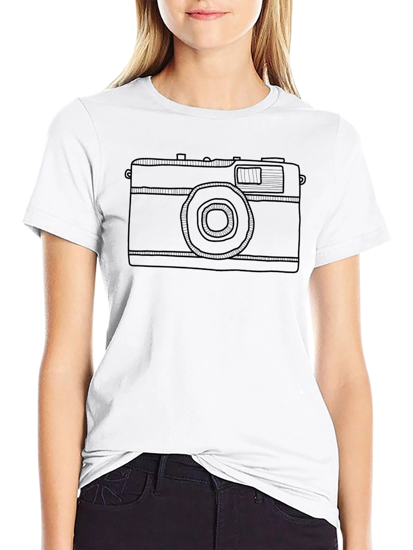 Retro Camera Graphic T-Shirt - Stylish Casual Tee