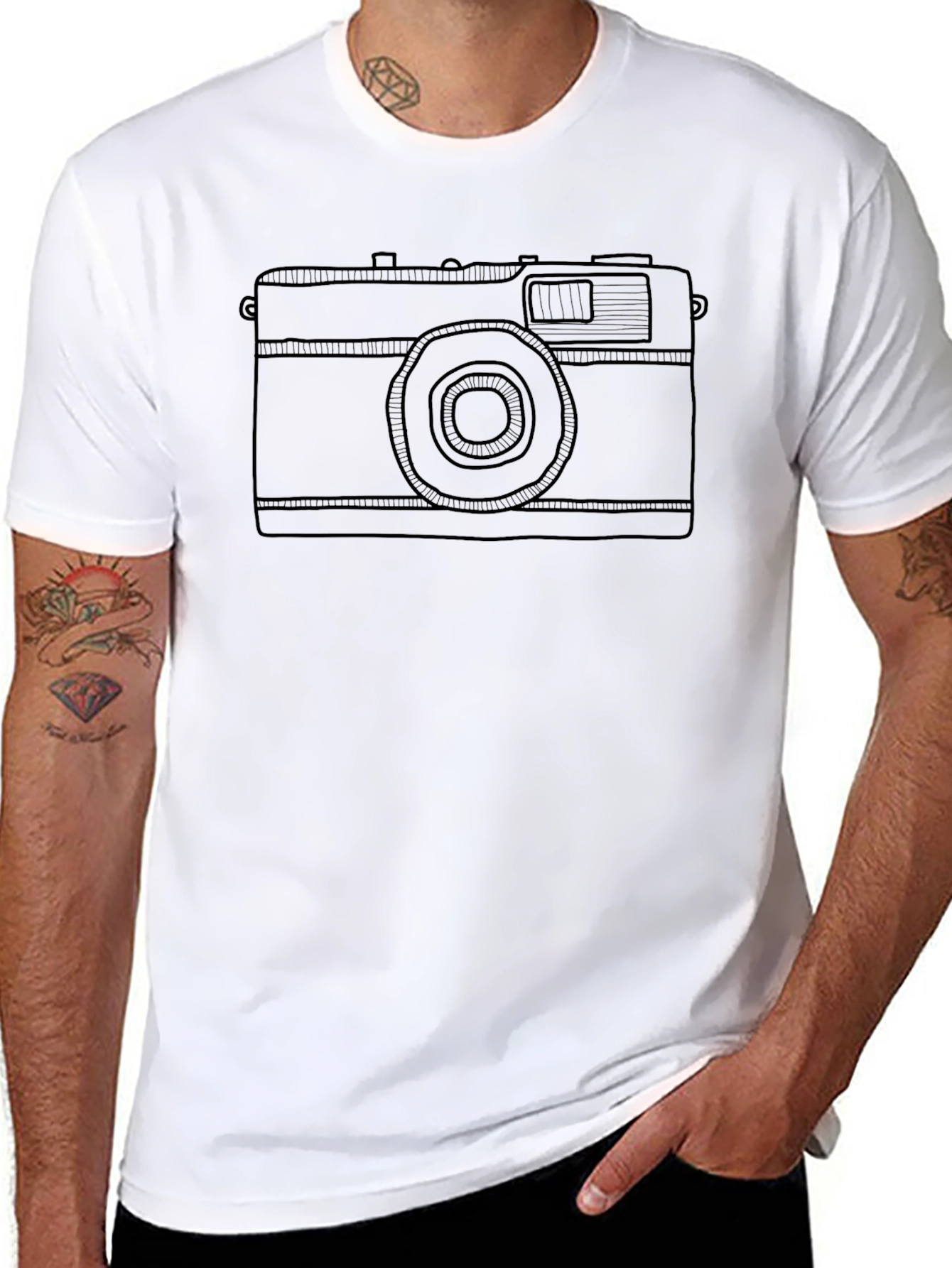 Retro Camera Graphic T-Shirt - Stylish Casual Tee