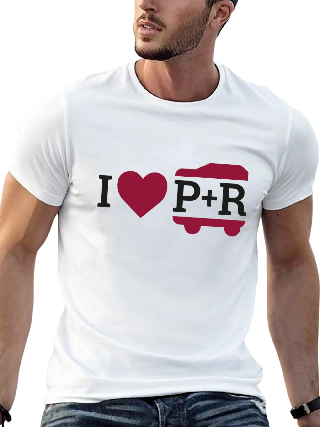 I Love P+R Black Graphic Tee