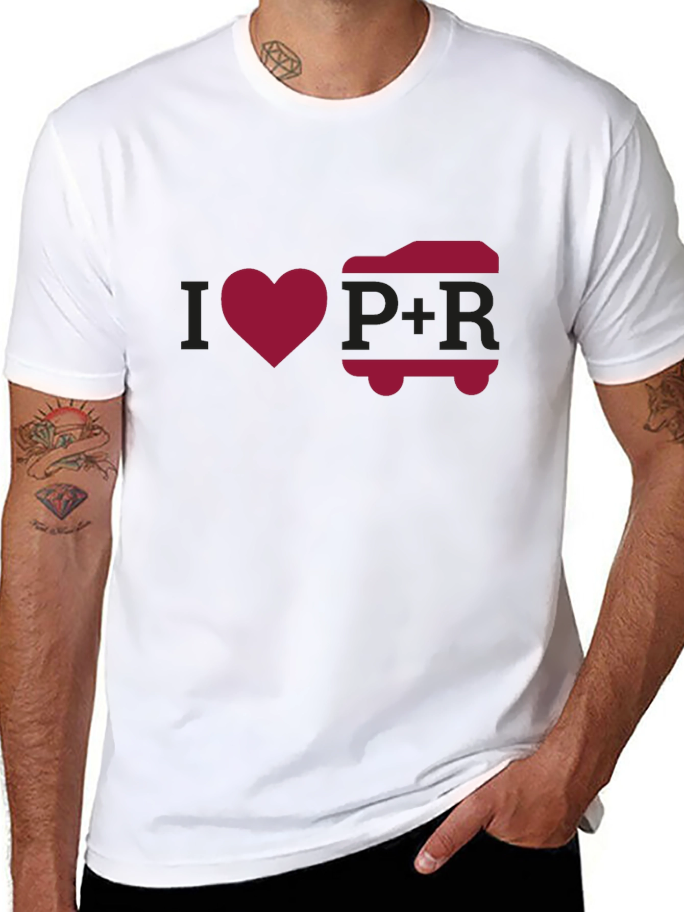I Love P+R Black Graphic Tee