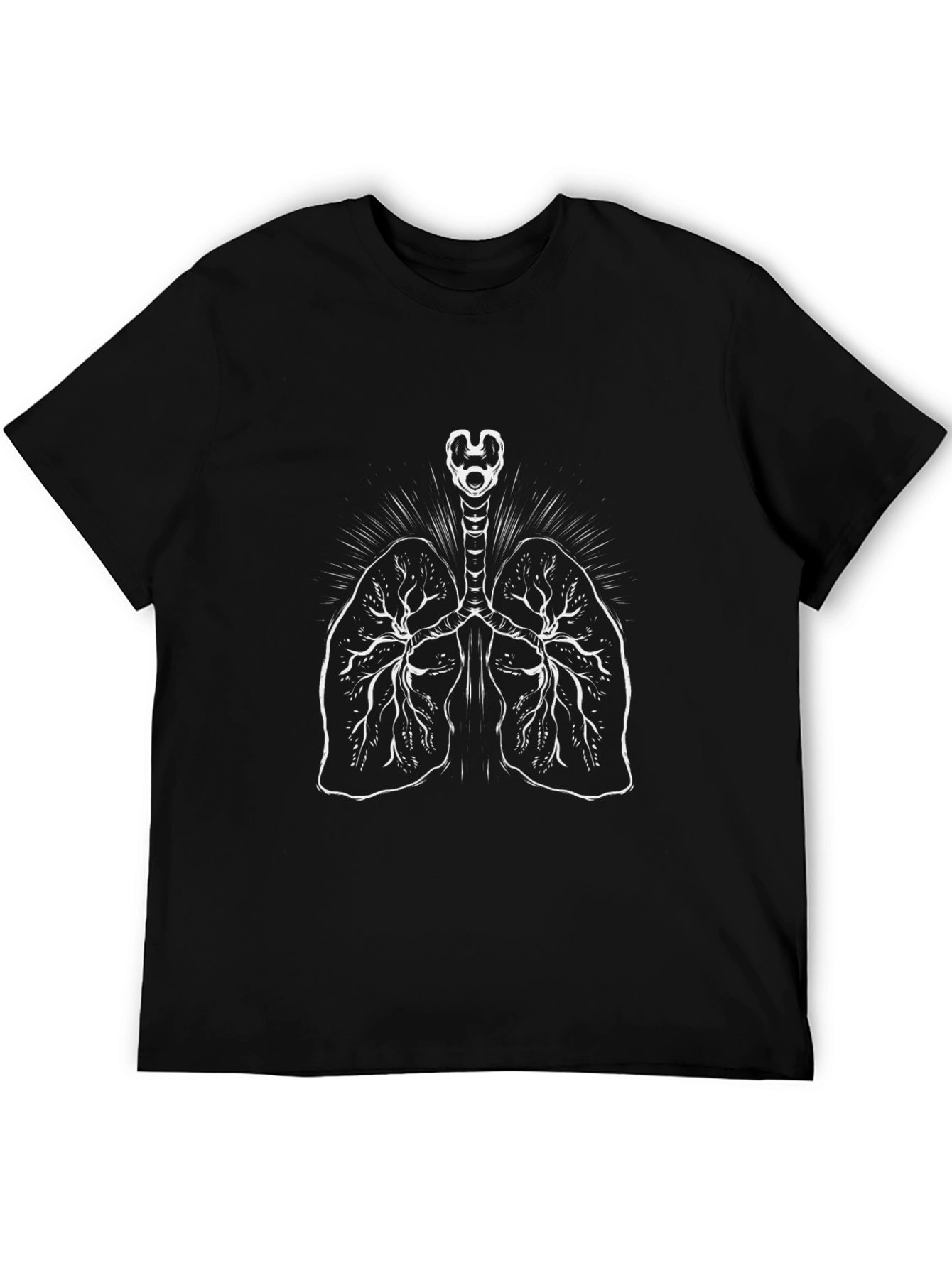 Anatomical Lungs Graphic T-Shirt - Unisex Black Tee