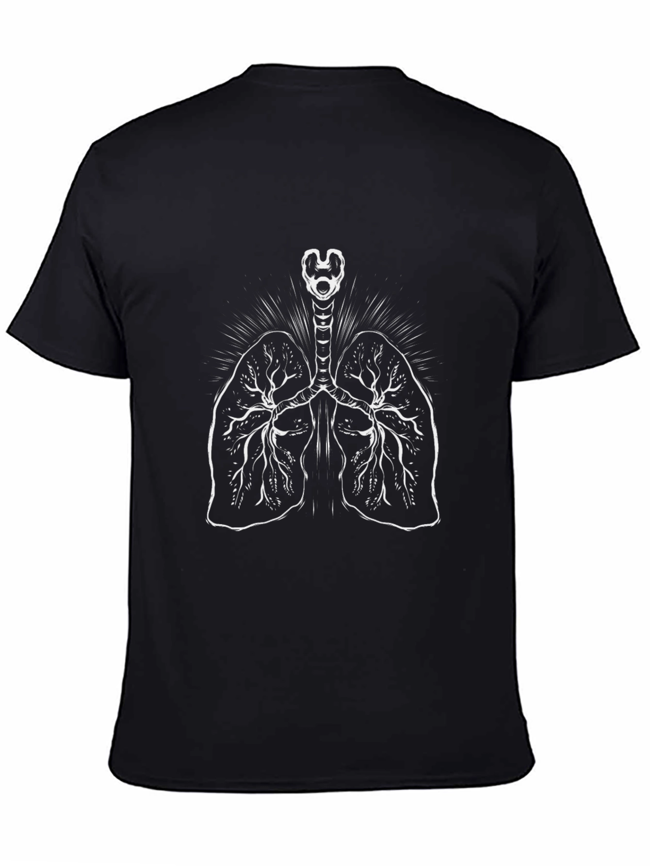 Anatomical Lungs Graphic T-Shirt - Unisex Black Tee