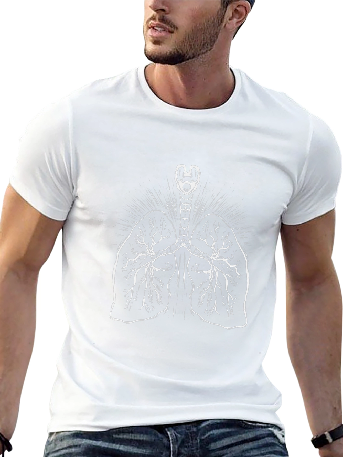 Anatomical Lungs Graphic T-Shirt - Unisex Black Tee