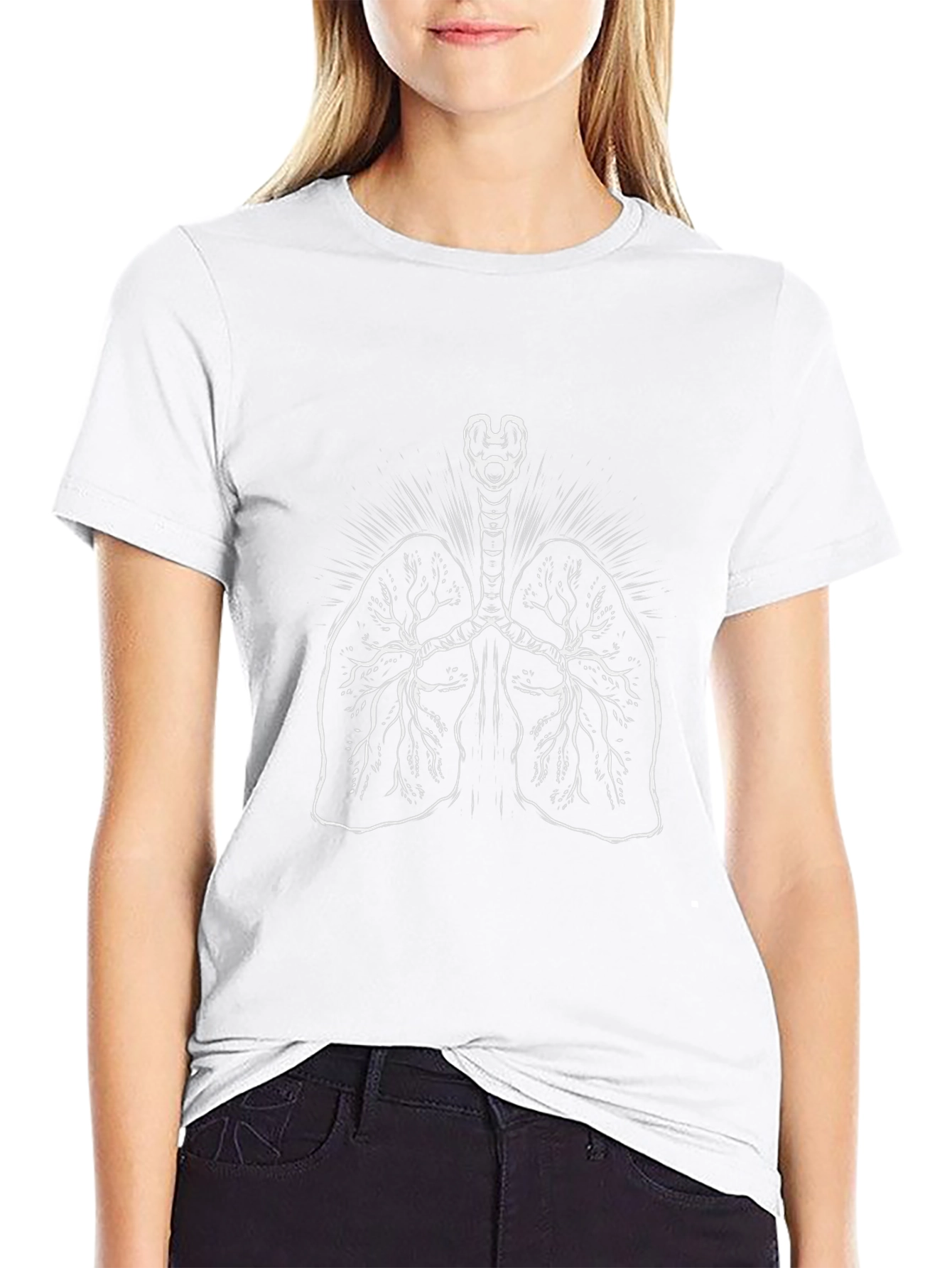Anatomical Lungs Graphic T-Shirt - Unisex Black Tee
