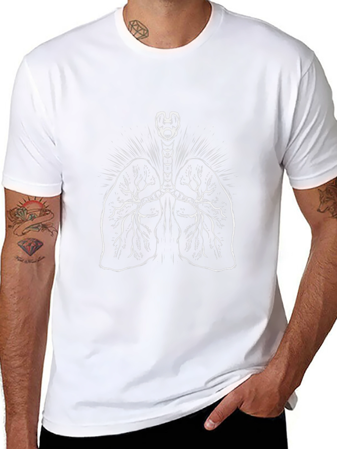 Anatomical Lungs Graphic T-Shirt - Unisex Black Tee