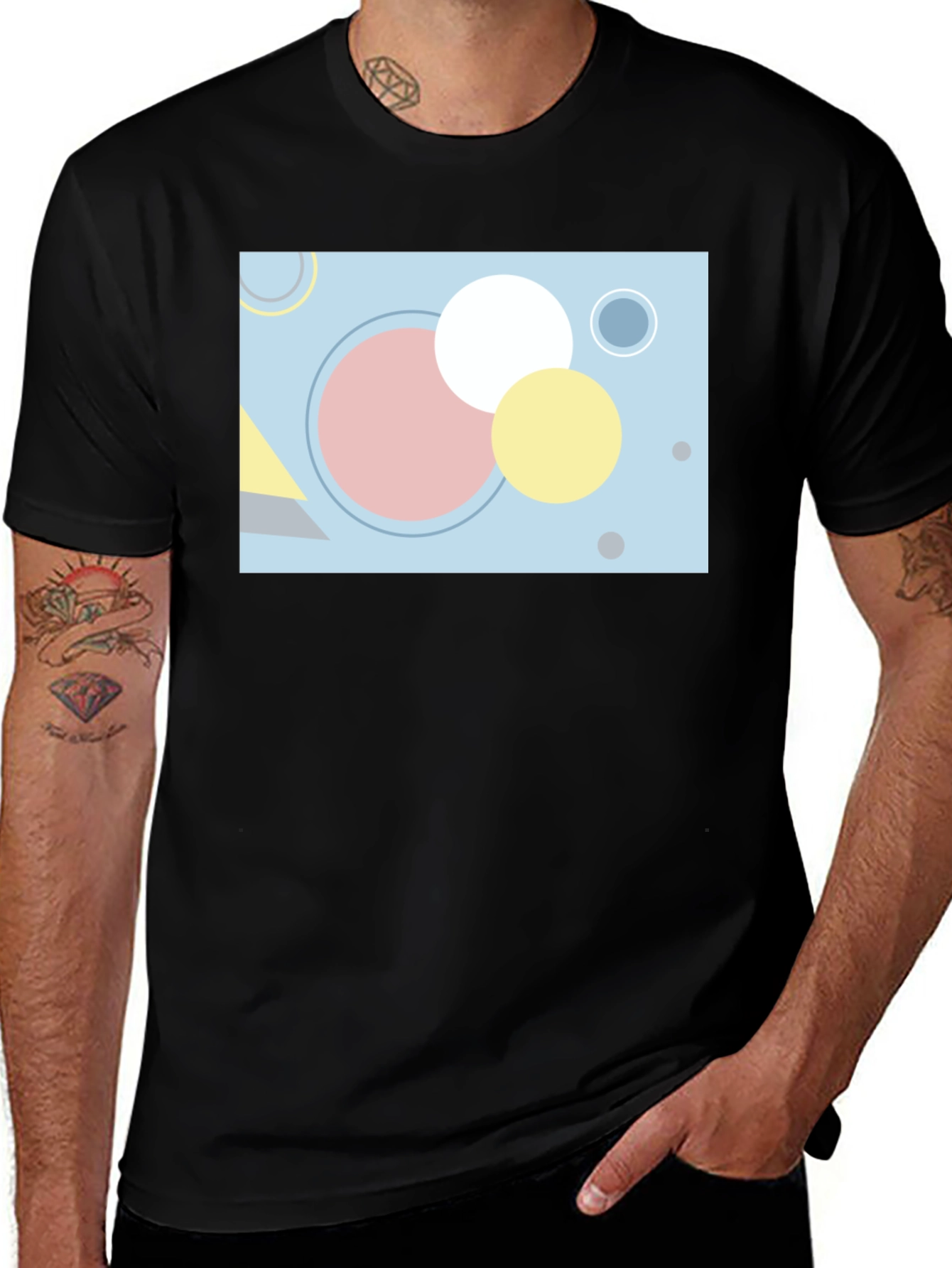 Geometric Graphic Tee - Modern Art Shirt