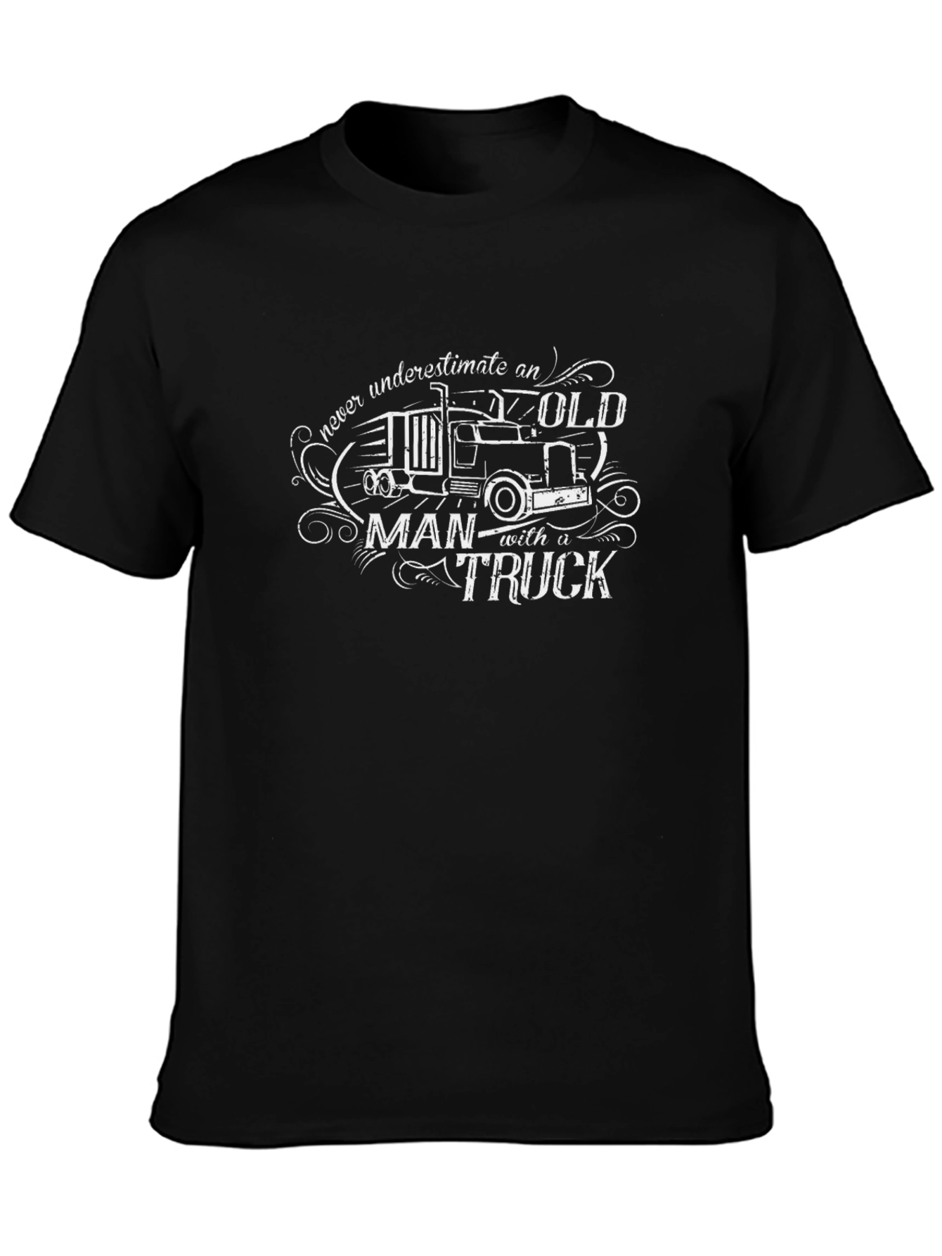 Old Man Trucker Graphic Tee - Black