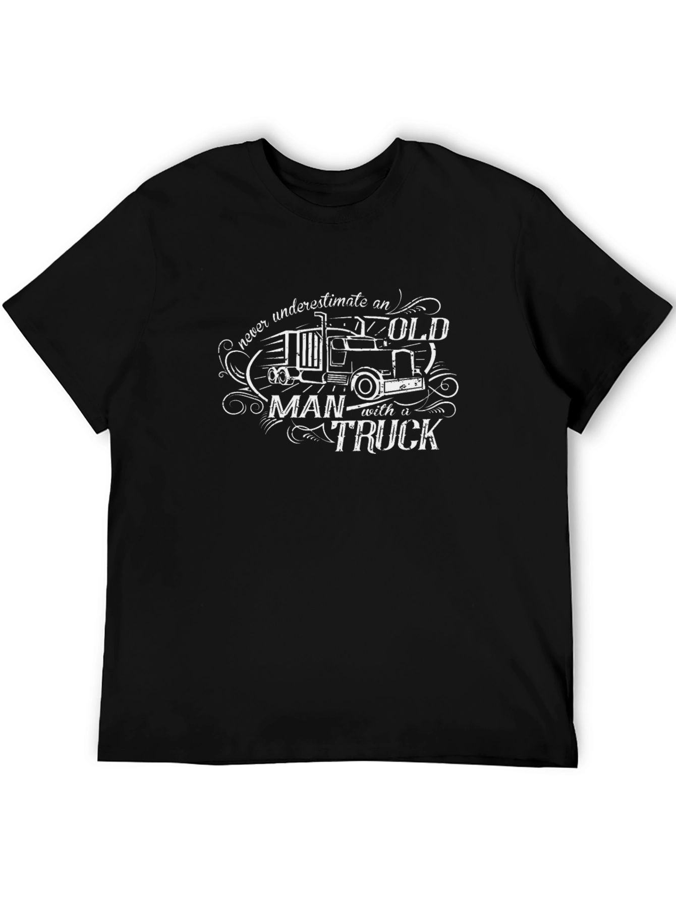 Old Man Trucker Graphic Tee - Black