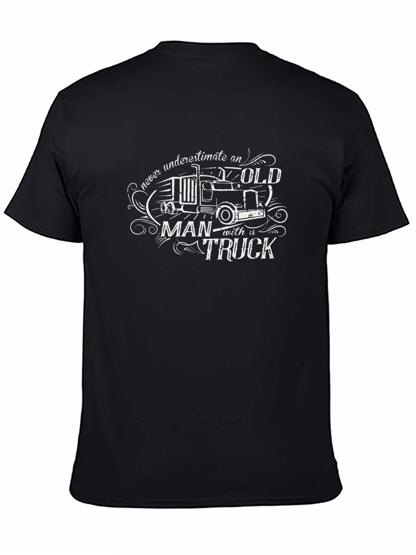 Old Man Trucker Graphic Tee - Black