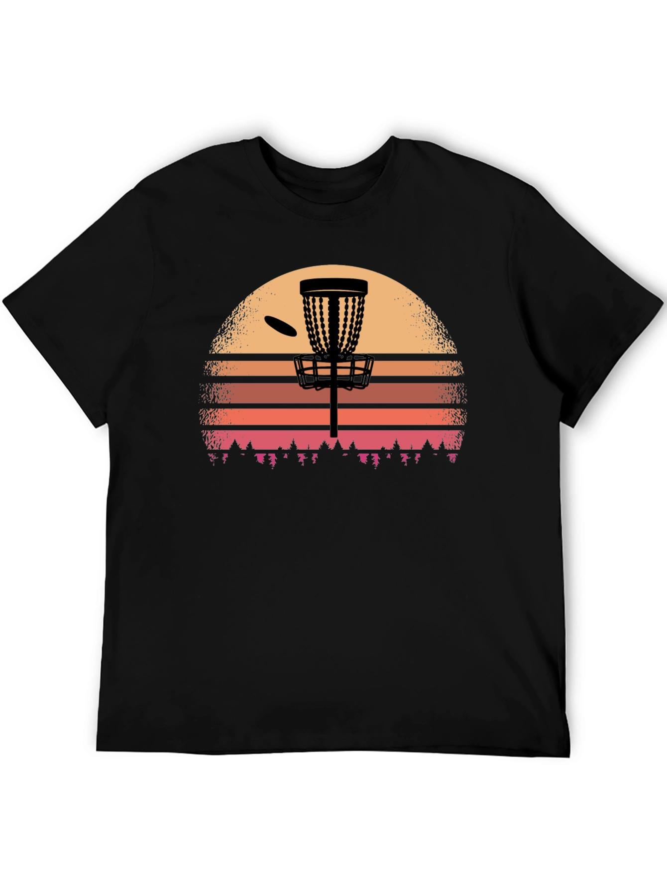 Disc Golf Sunset T-Shirt - Black Graphic Tee