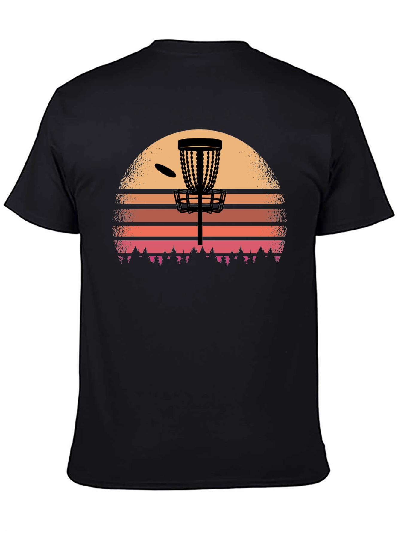 Disc Golf Sunset T-Shirt - Black Graphic Tee