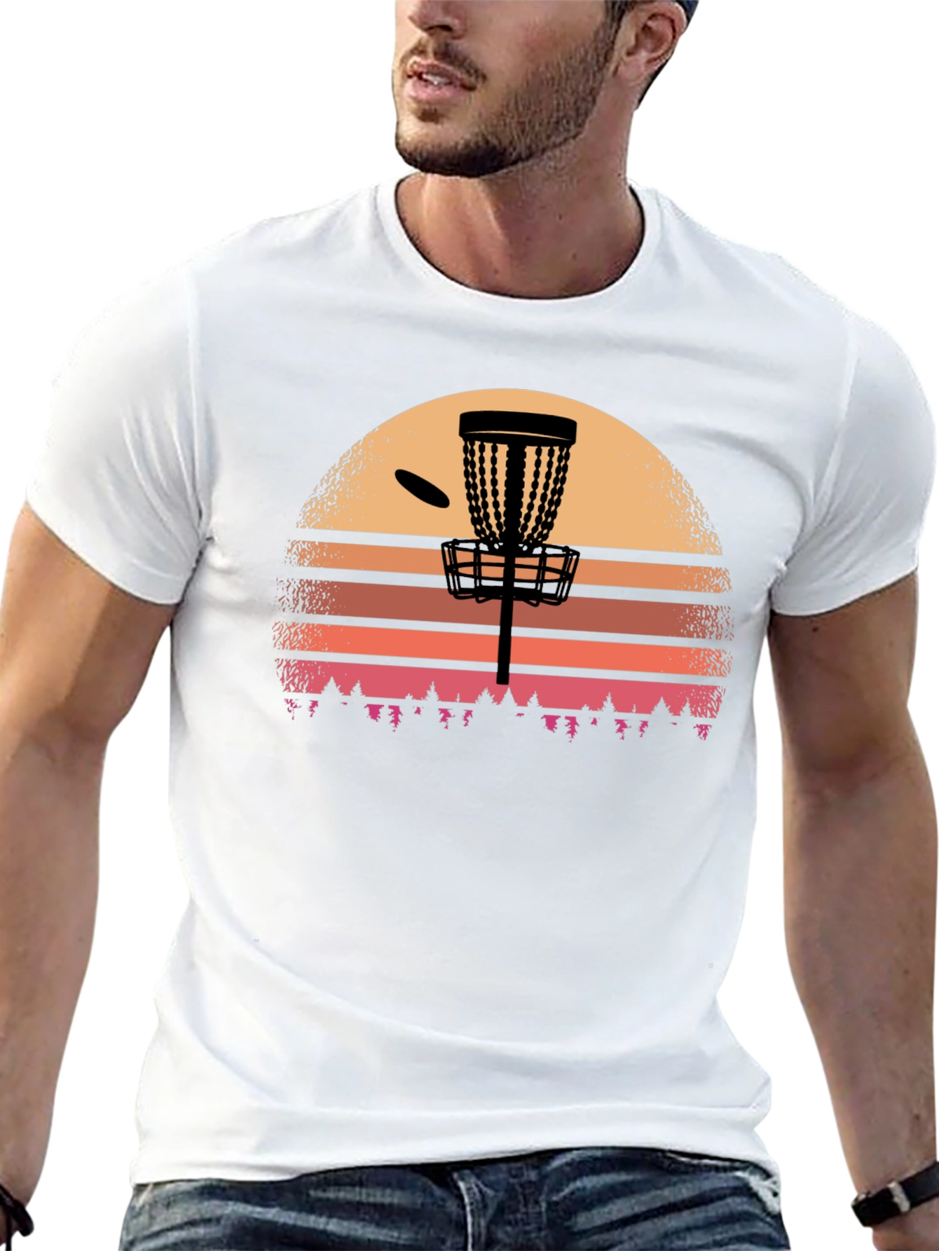 Disc Golf Sunset T-Shirt - Black Graphic Tee