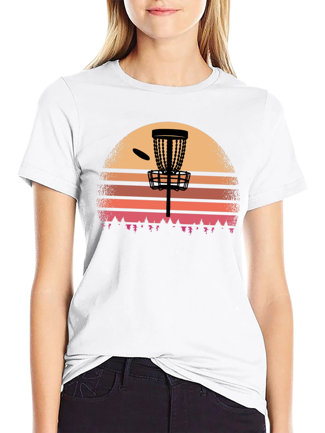 Disc Golf Sunset T-Shirt - Black Graphic Tee
