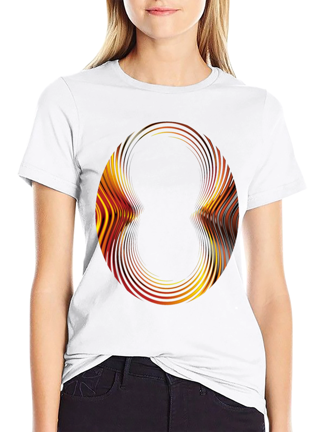 Abstract Circle Graphic Black T-Shirt