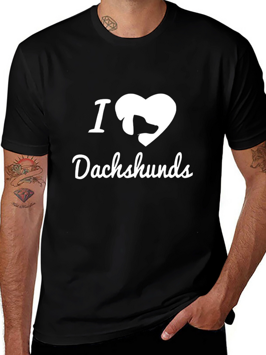I Love Dachshunds Black T-Shirt