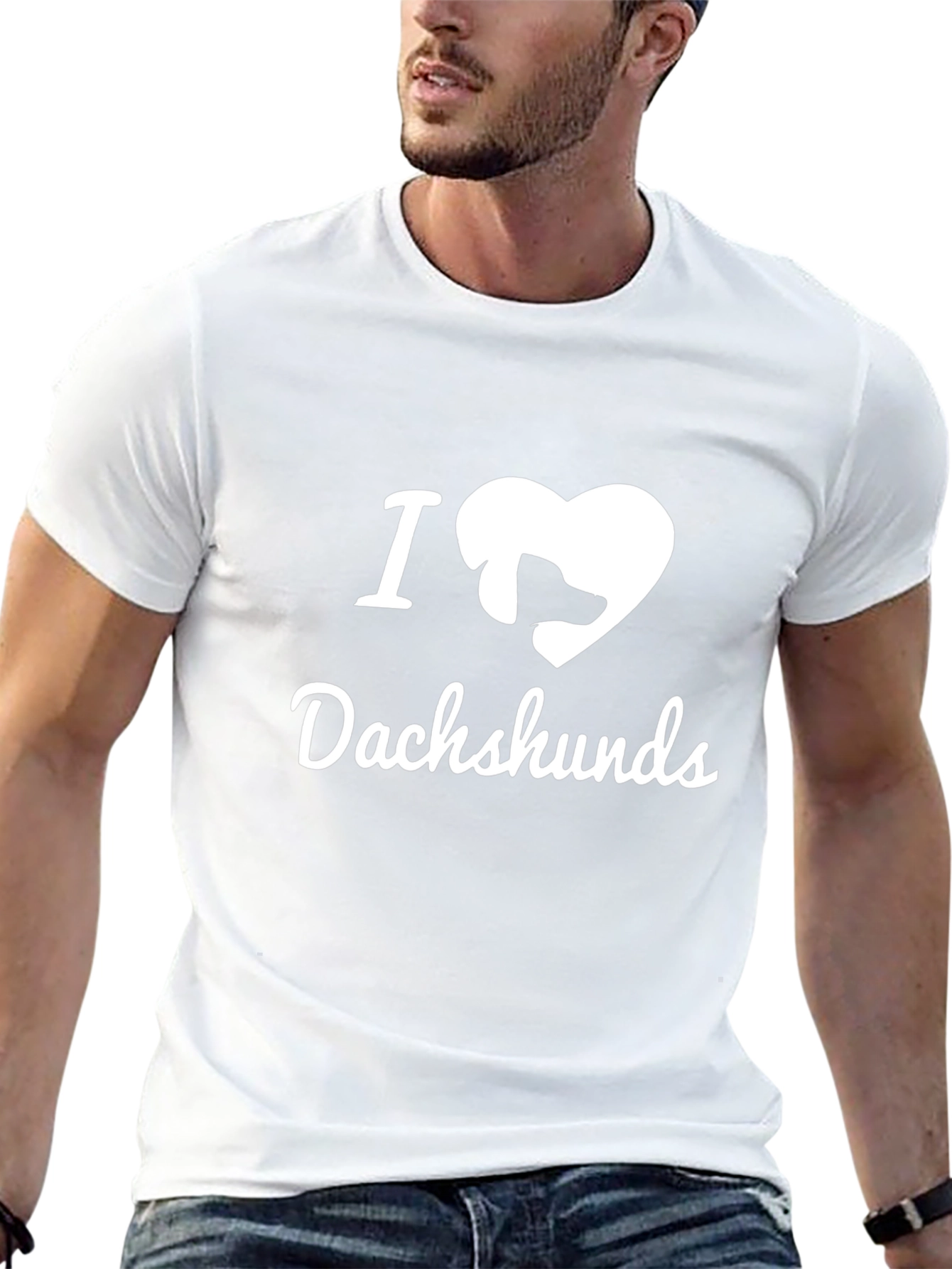 I Love Dachshunds Black T-Shirt