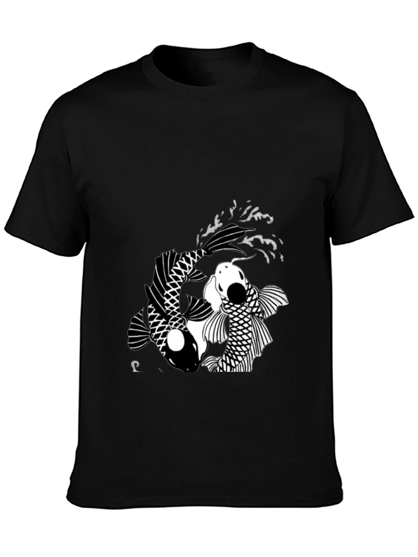 Yin Yang Koi Fish Black T-Shirt
