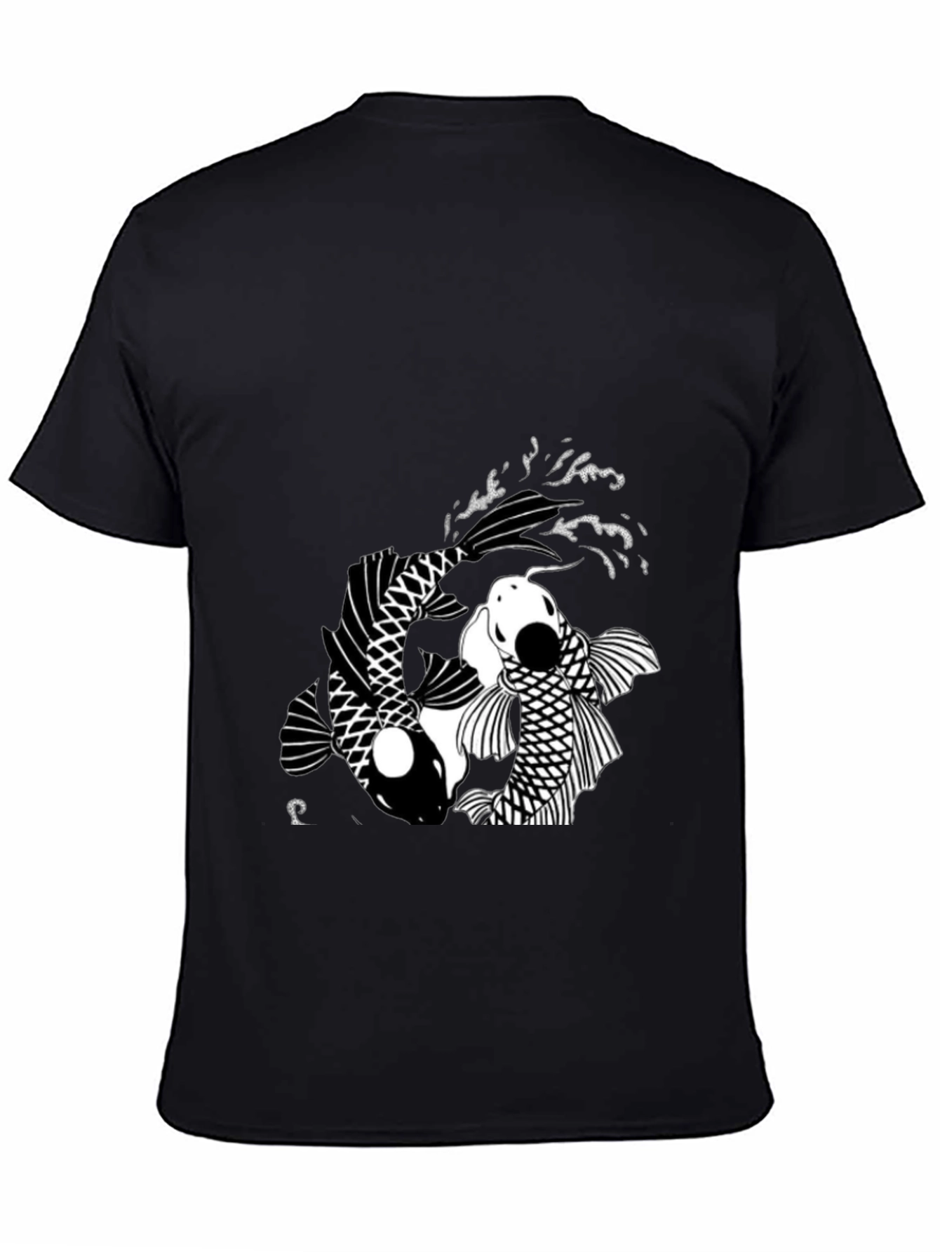 Yin Yang Koi Fish Black T-Shirt