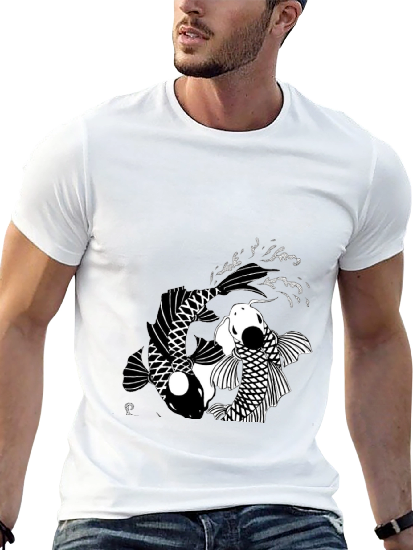 Yin Yang Koi Fish Black T-Shirt