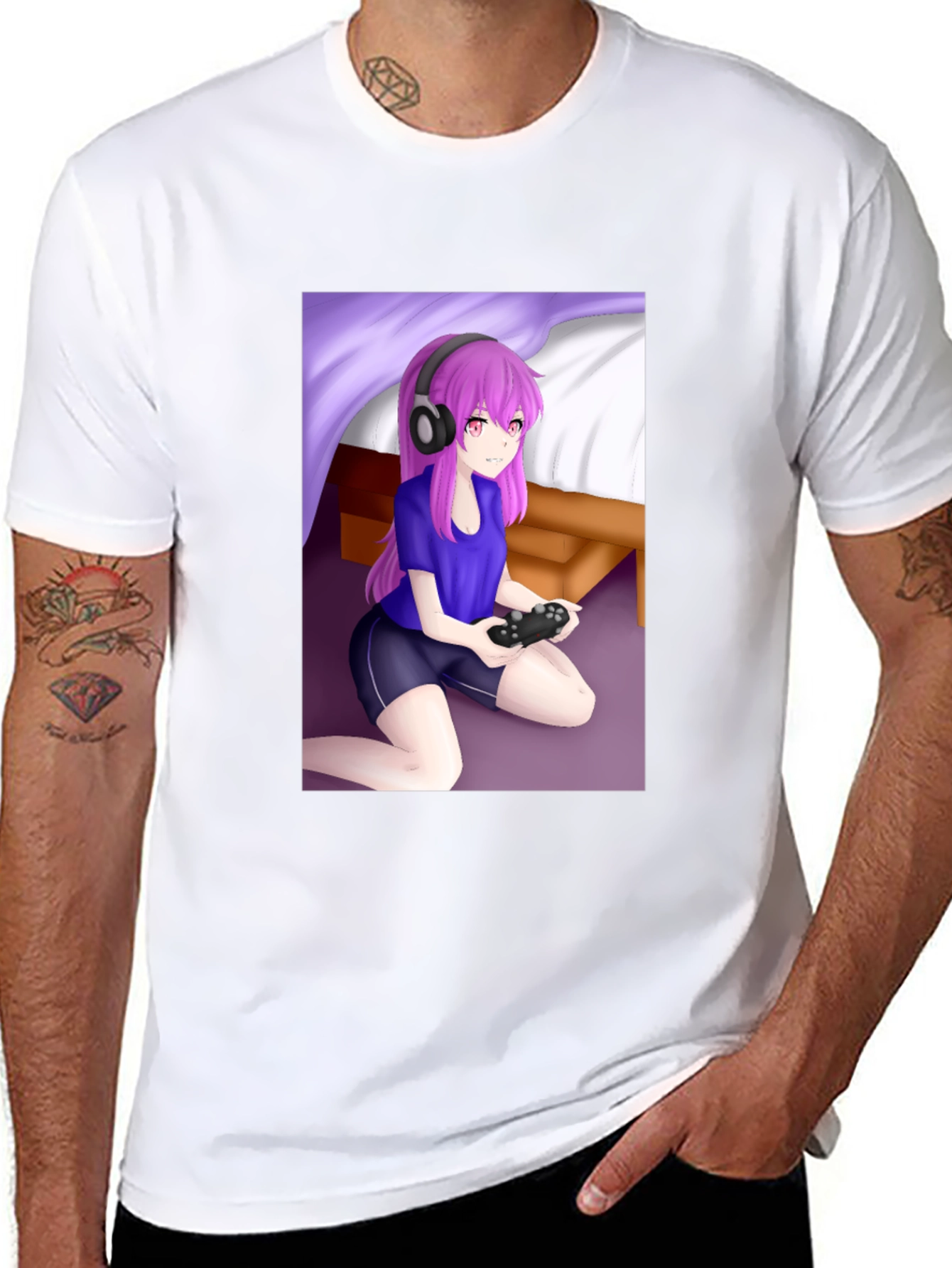 Gamer Anime Girl T-Shirt - Unique Design