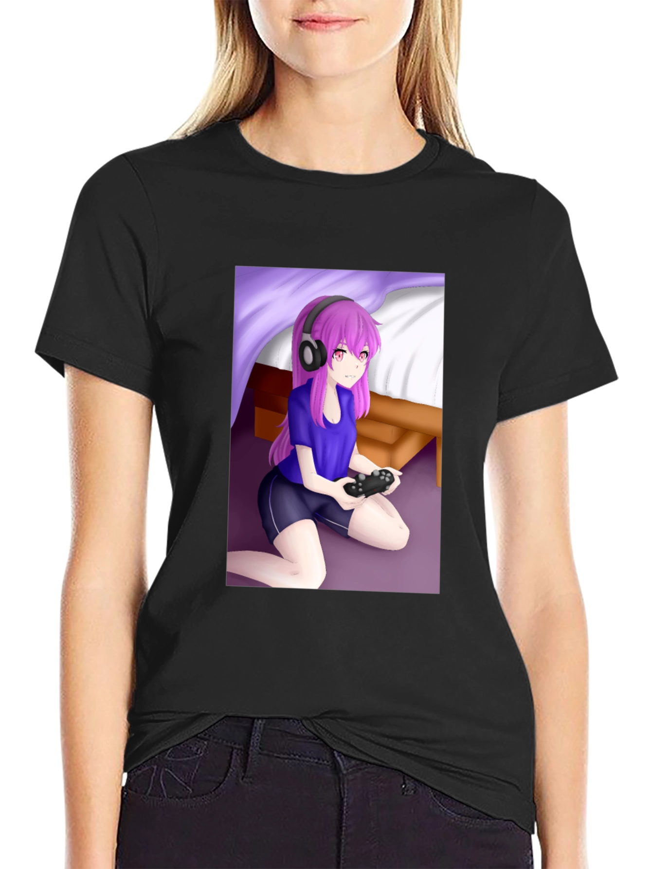 Gamer Anime Girl T-Shirt - Unique Design