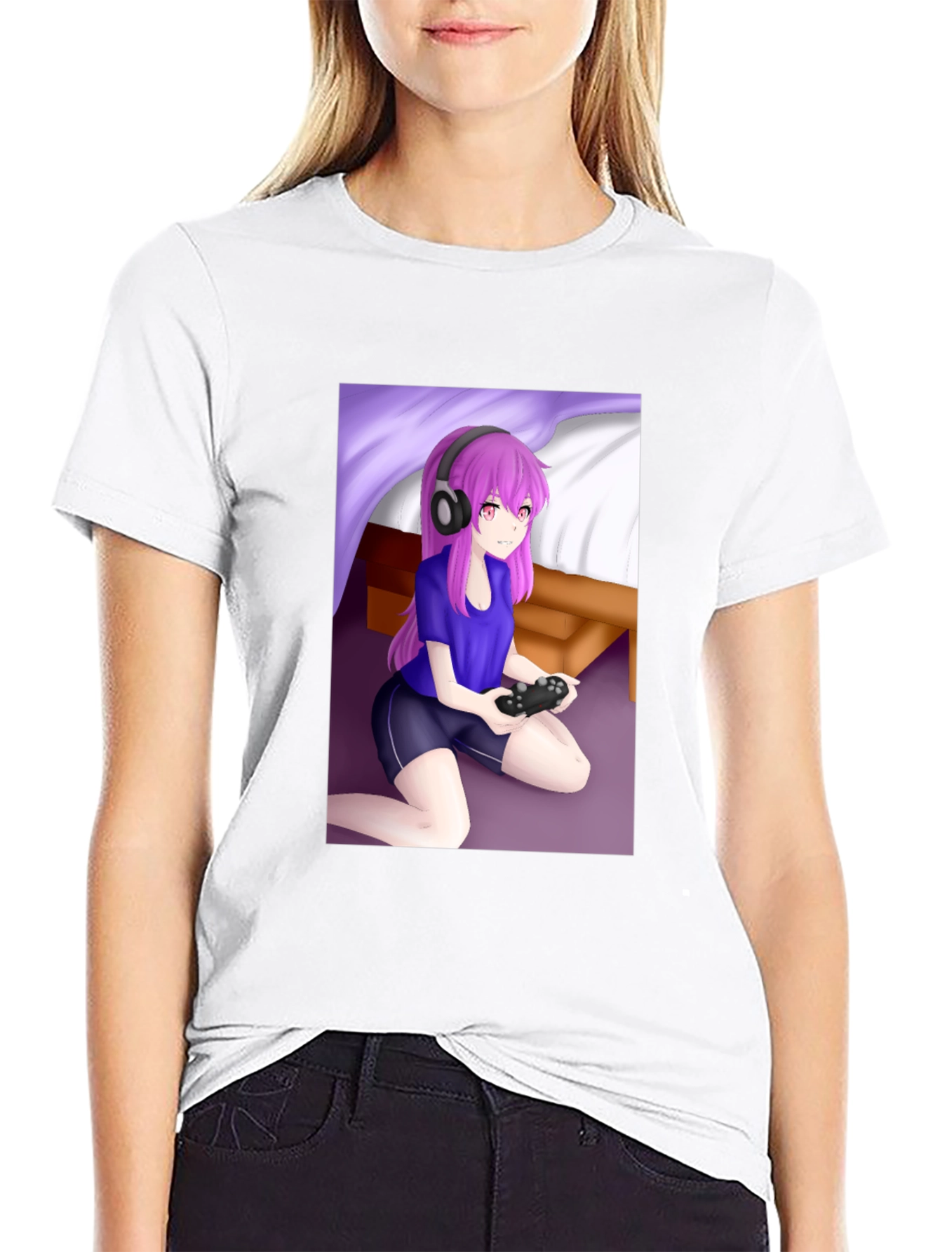 Gamer Anime Girl T-Shirt - Unique Design