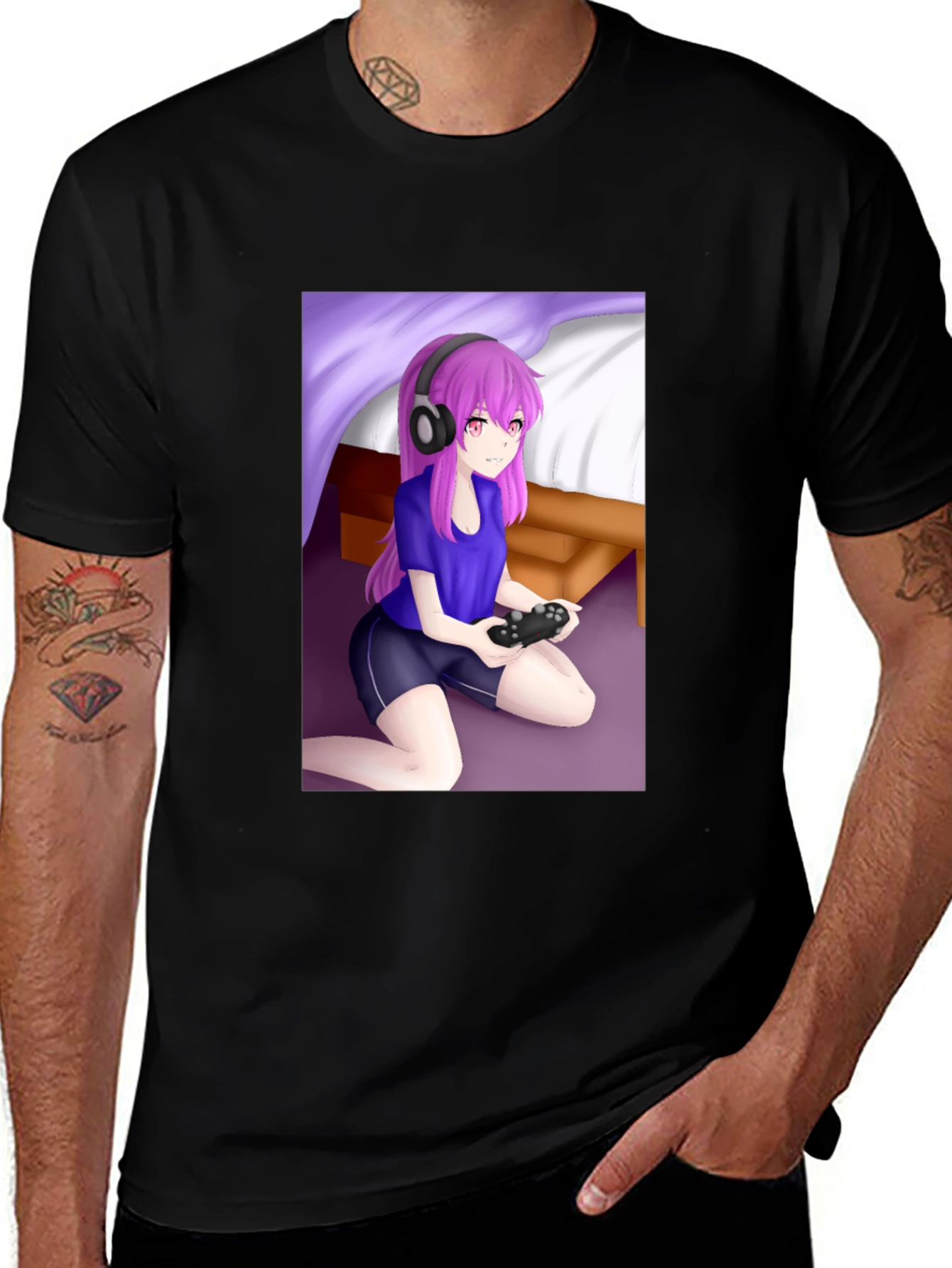 Gamer Anime Girl T-Shirt - Unique Design
