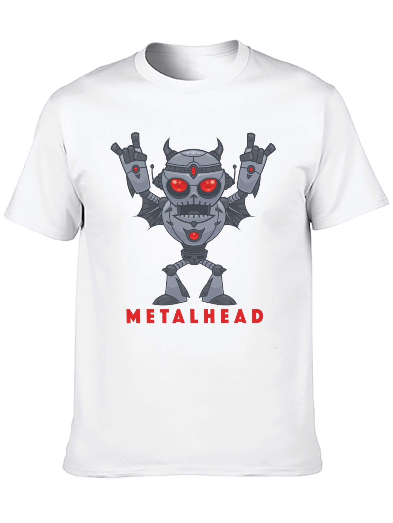 Metalhead Robot Graphic T-Shirt - Rock On!