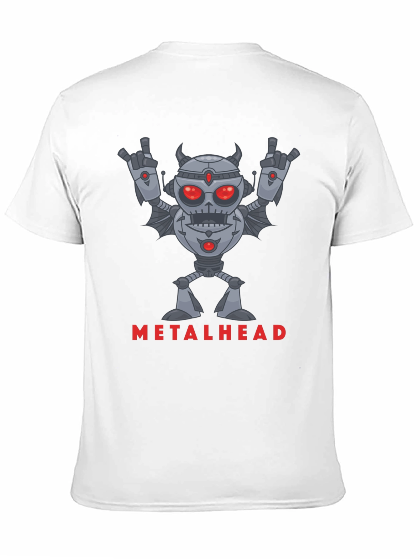 Metalhead Robot Graphic T-Shirt - Rock On!