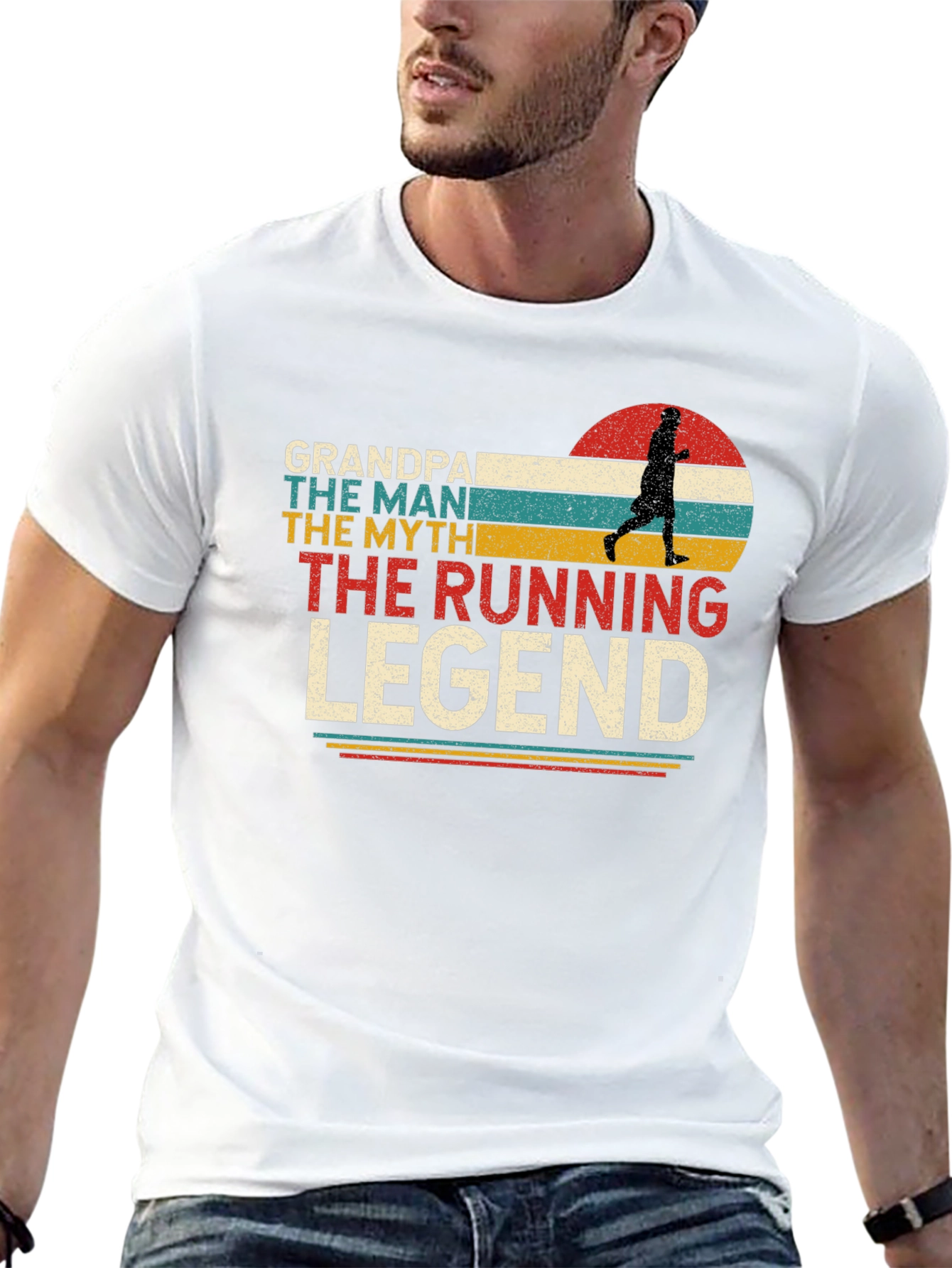Grandpa Running Legend Graphic T-Shirt