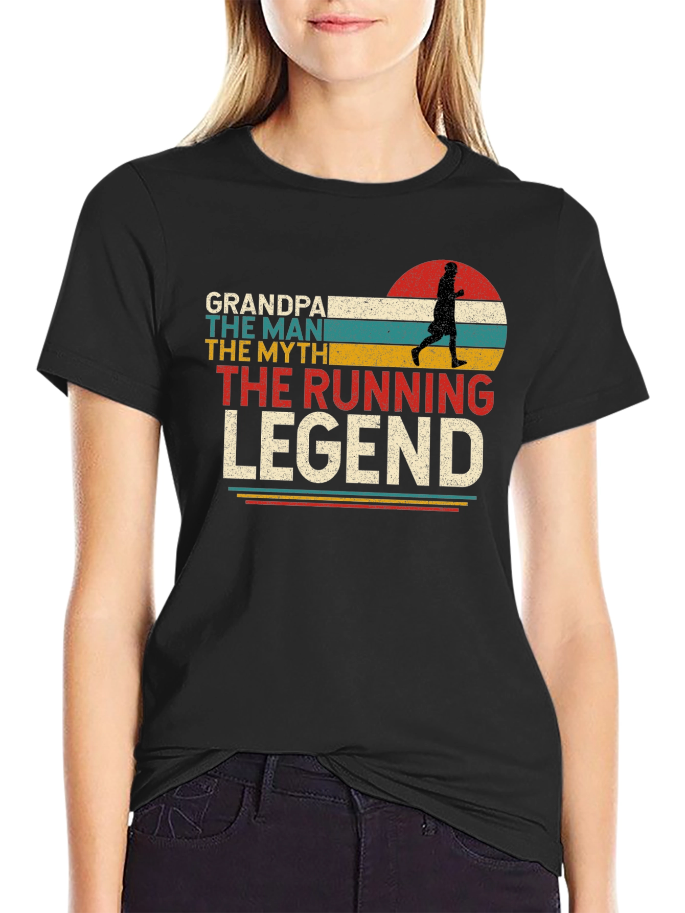 Grandpa Running Legend Graphic T-Shirt