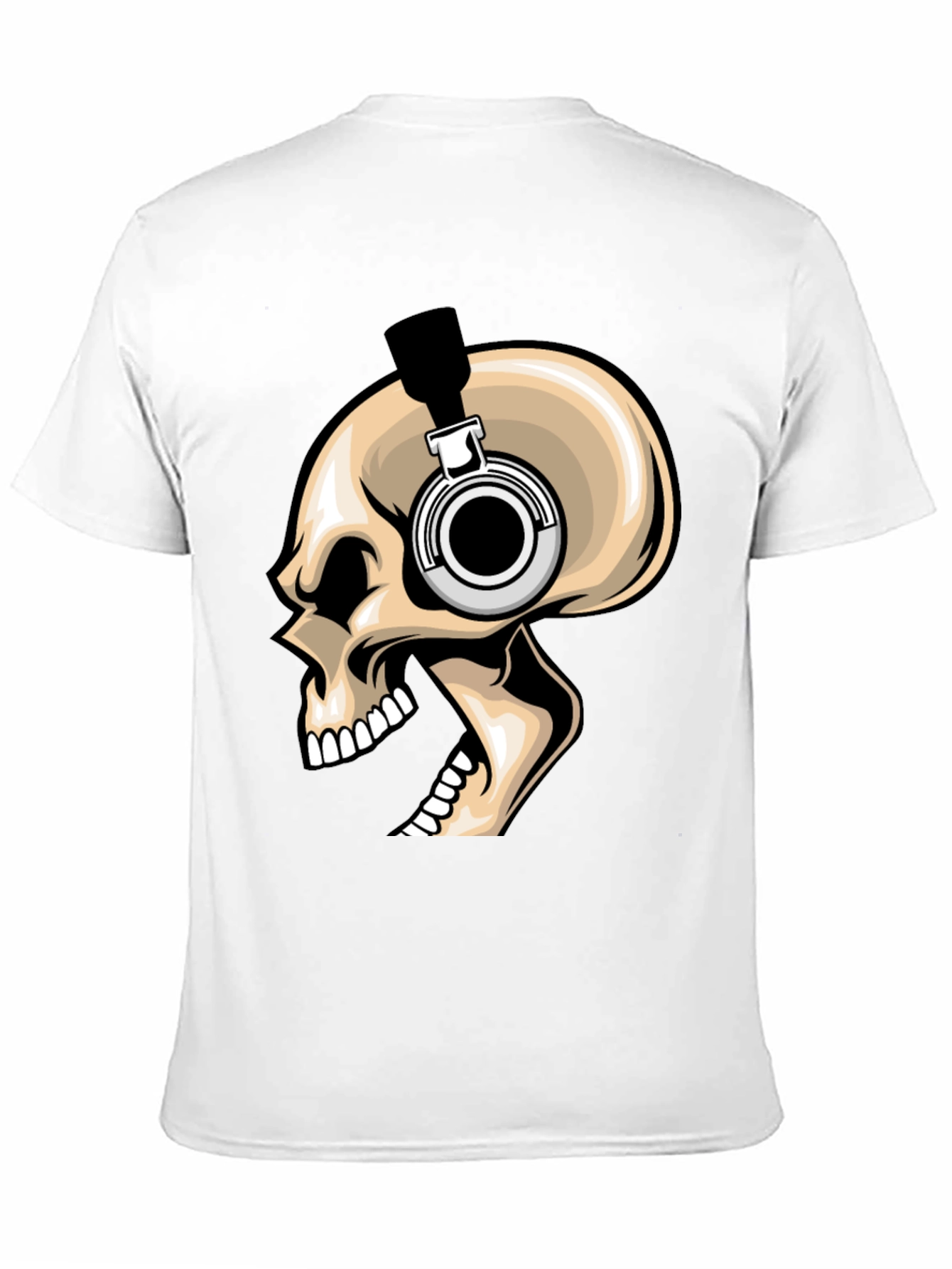 Skull Headphones Graphic T-Shirt - Bold Black Tee