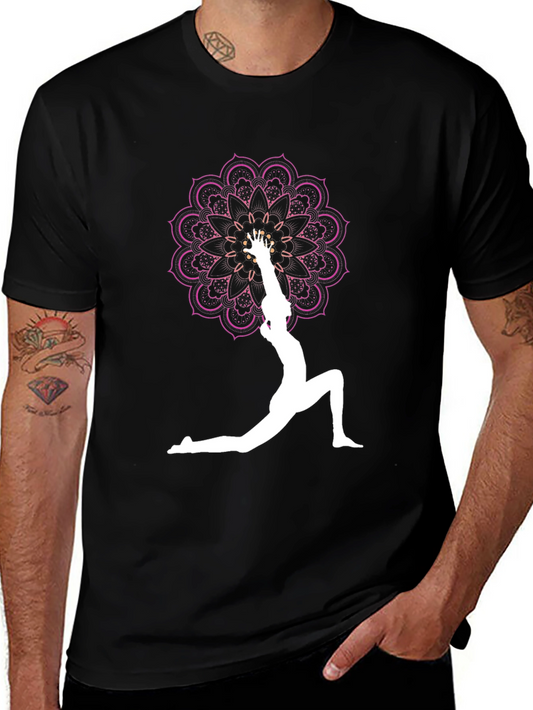 Yoga Mandala Graphic Tee - Black