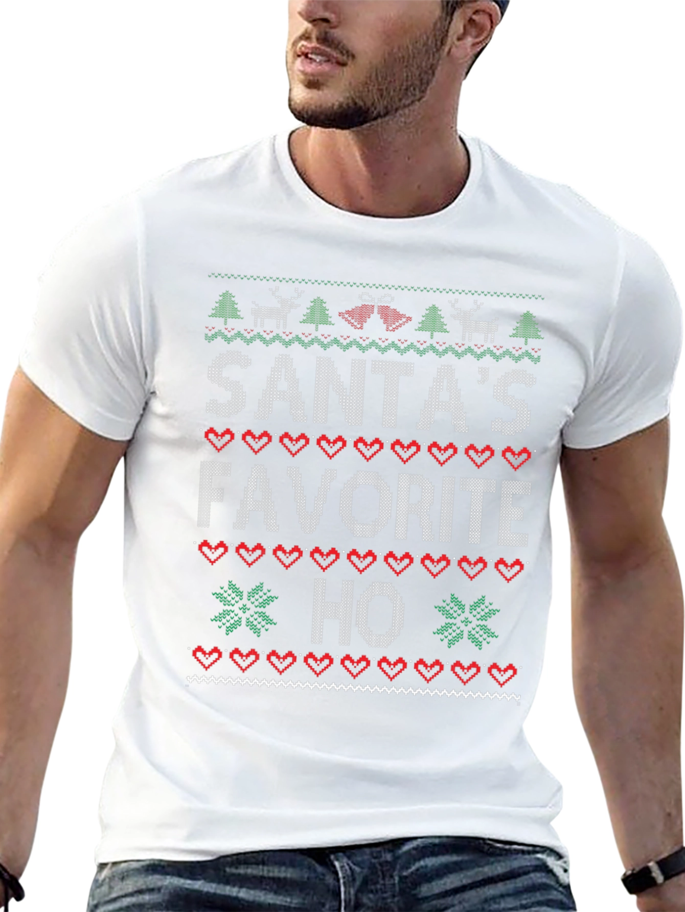 Santas Favorite Ho Christmas Sweater Ugly T-Shirt