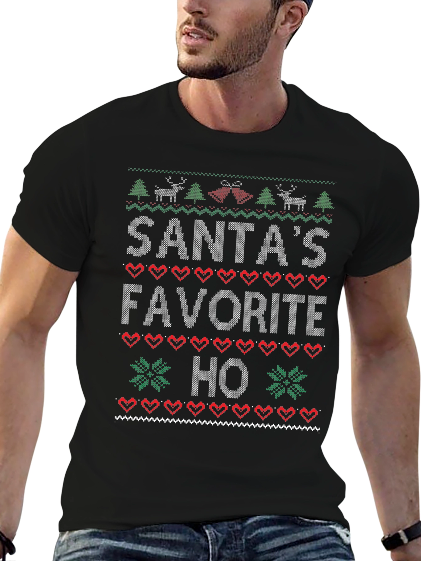 Santas Favorite Ho Christmas Sweater Ugly T-Shirt