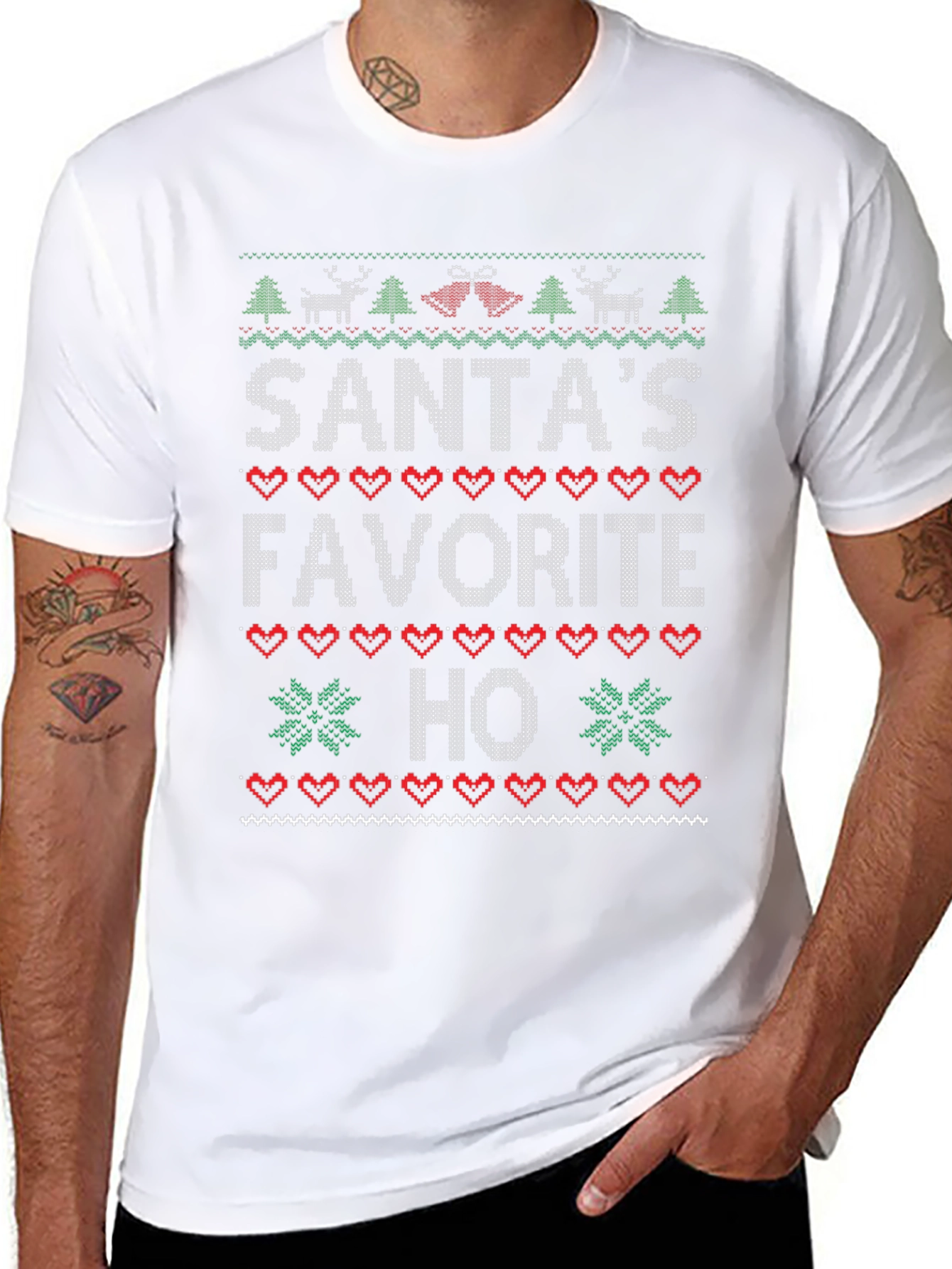 Santas Favorite Ho Christmas Sweater Ugly T-Shirt