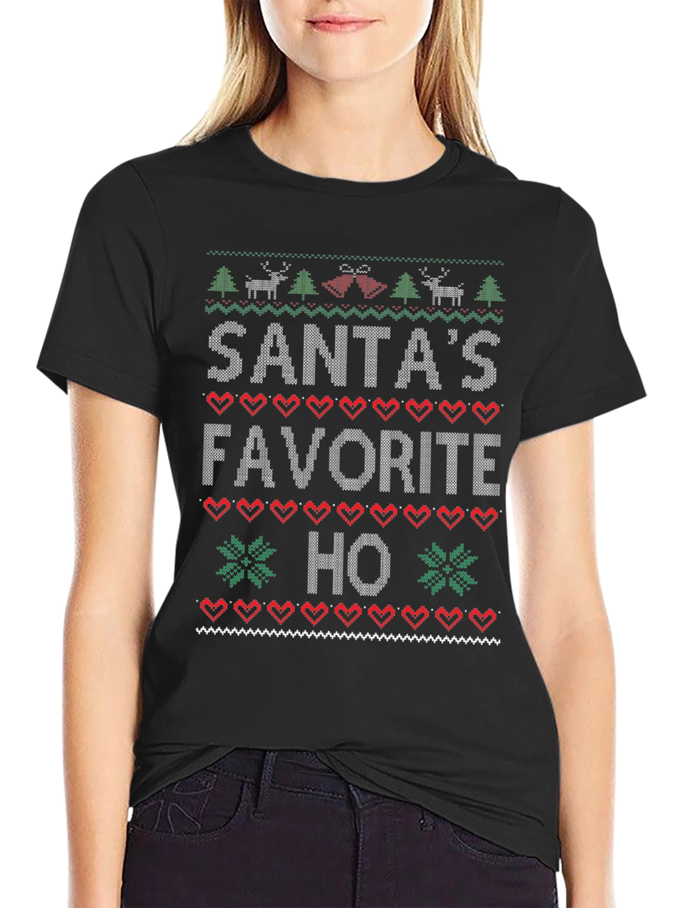 Santas Favorite Ho Christmas Sweater Ugly T-Shirt
