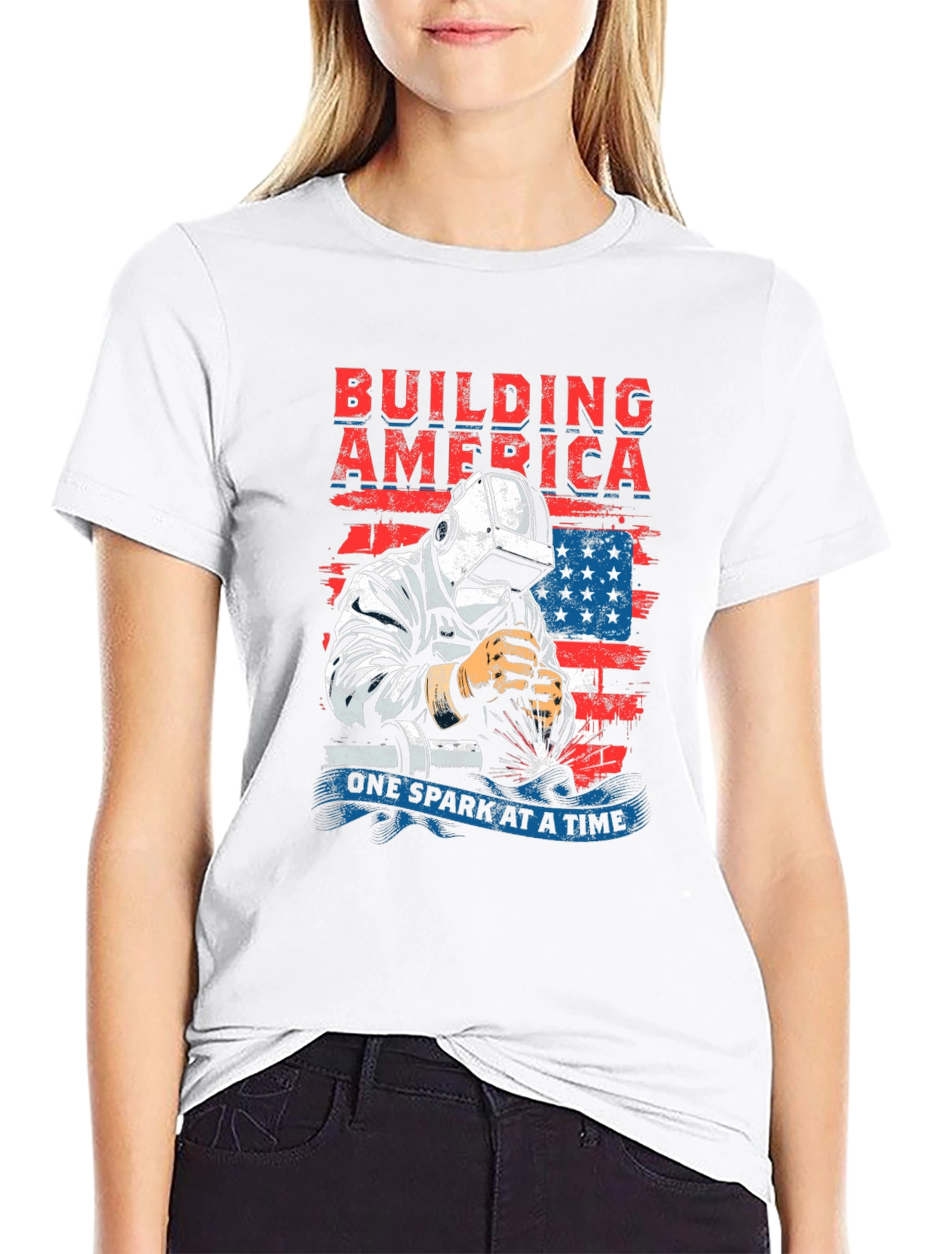 Building America Welder Patriotic T-Shirt