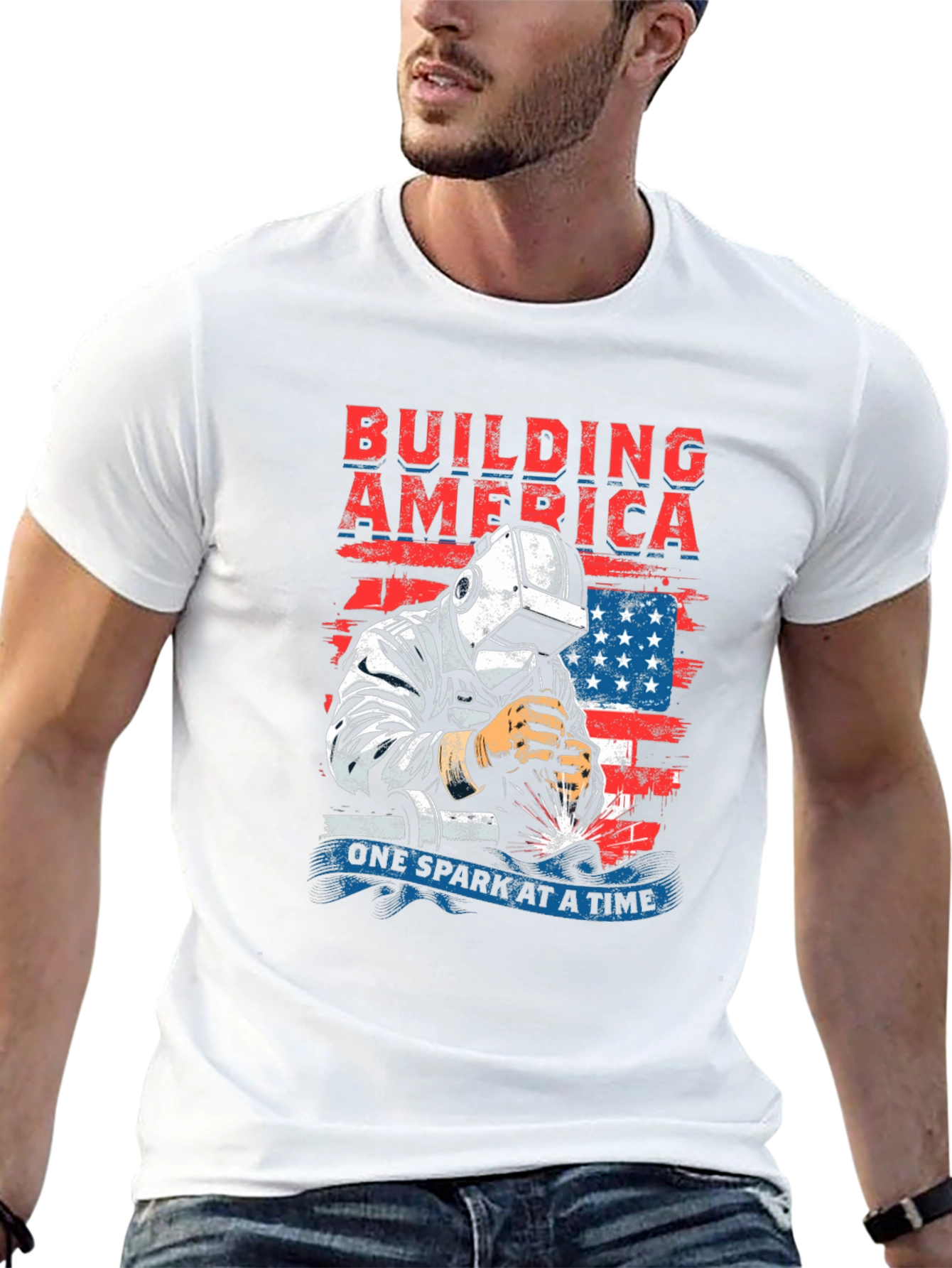 Building America Welder Patriotic T-Shirt