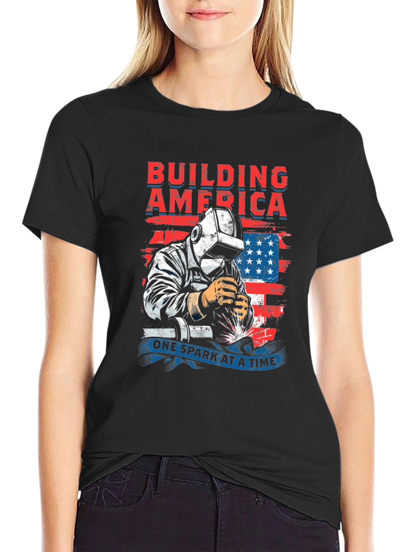 Building America Welder Patriotic T-Shirt