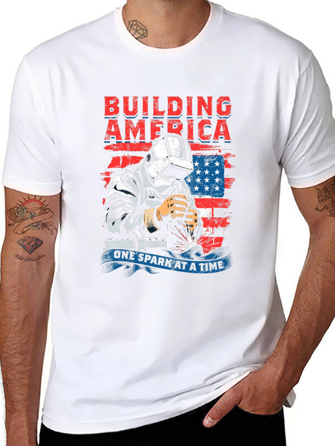 Building America Welder Patriotic T-Shirt