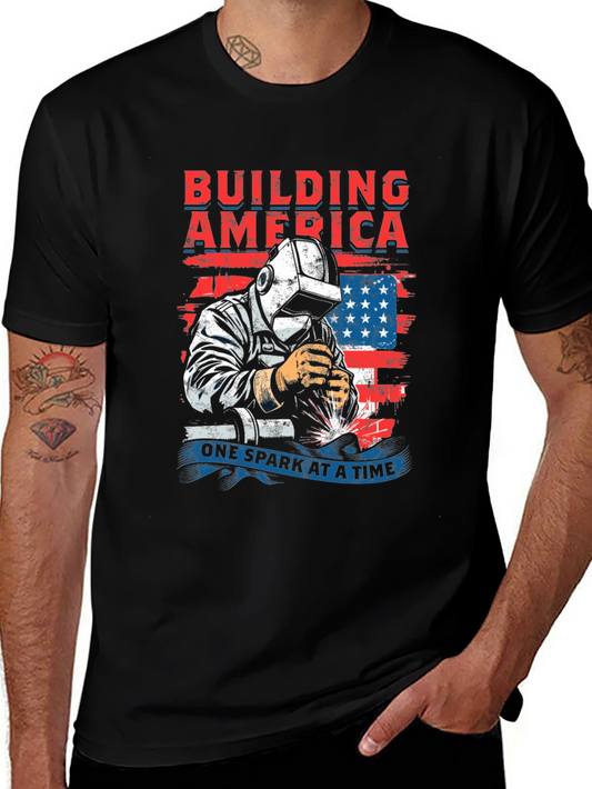 Building America Welder Patriotic T-Shirt