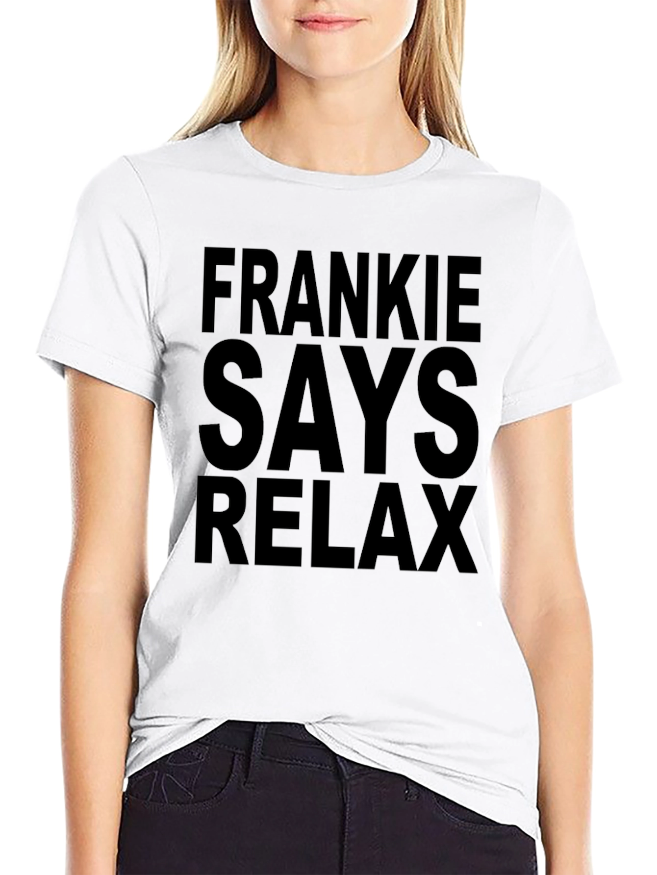 Frankie Says Relax Graphic Tee - Black Cotton T-Shirt