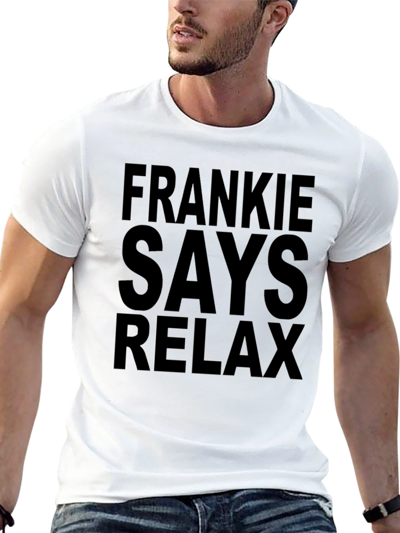 Frankie Says Relax Graphic Tee - Black Cotton T-Shirt