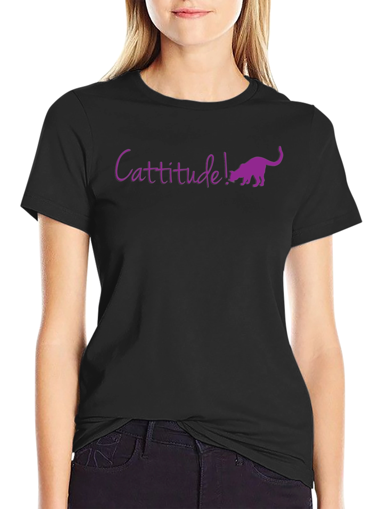 Cattitude! Funny Cat Lover Graphic T-Shirt