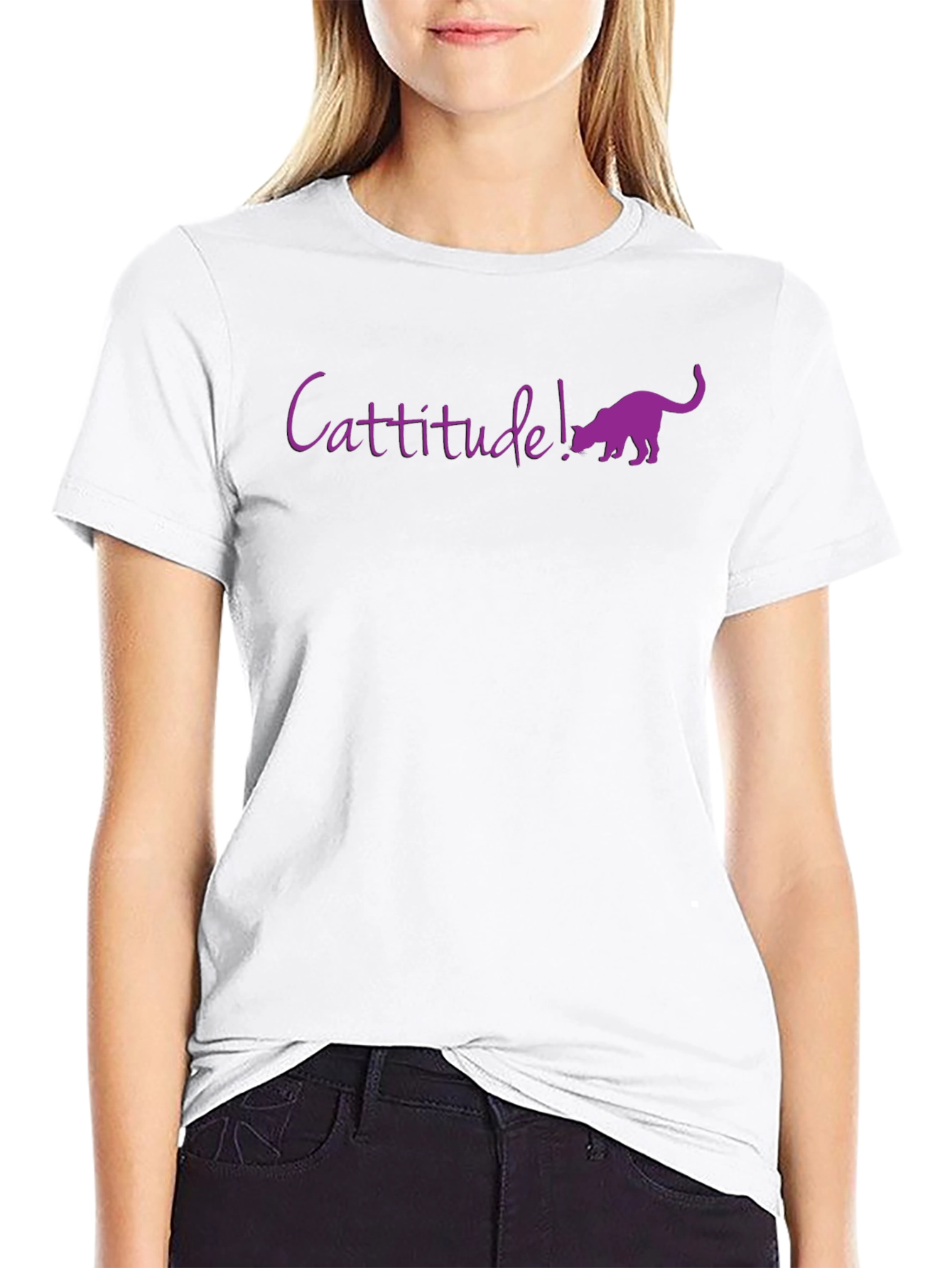 Cattitude! Funny Cat Lover Graphic T-Shirt